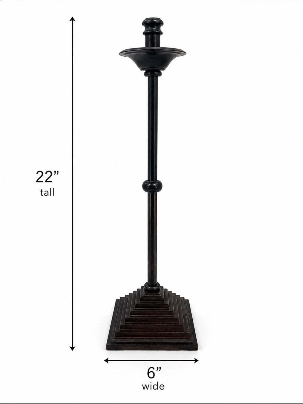 VNT 1980s Maitland-Smith Sculptural Bronzed Iron Candlestick Candle Holder ~ 22”